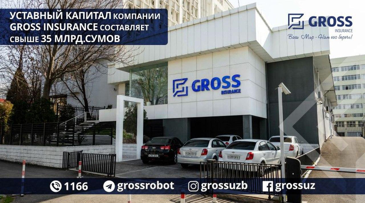 Компания GROSS INSURANCE увеличила уставный капитал до 35,2 млрд сумов